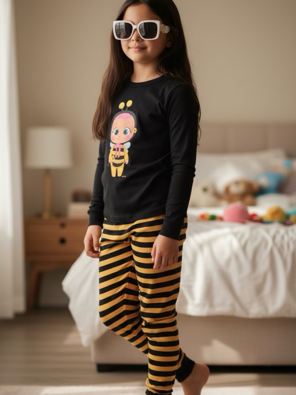 Magic Tears Girls' Bumblebee Unisex Kids Tight Fit Sleep Pajama Set